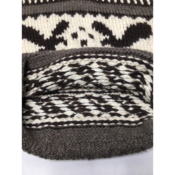 American Eagle Sweater Chowichan Style Chunky Knit Wool Cowl Shawl Collar Mens L - Picture 7 of 11